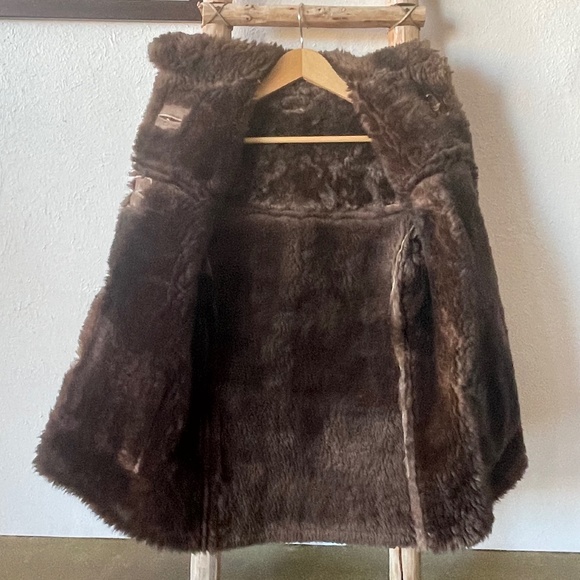 EUC Custom Made Authentic Leather Sheepskin Shearling Coat - Picture 4 of 9